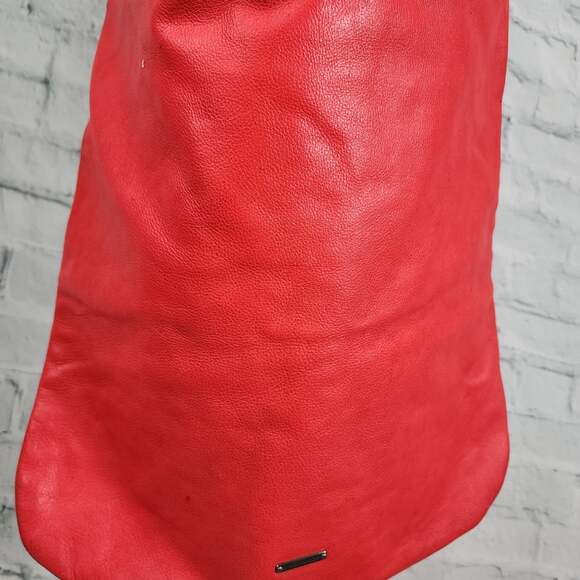 Rebecca Minkoff hot red leather shoulder bag studded 17x17 A4C - Picture 5 of 7